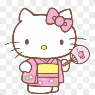 Com Png Transparent Hello Kitty Sanrio Kimono Pink - Hello Kitty With Apple Clipart