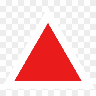 Red Triangle With Thick White Border - Red Triangle Transparent Background Clipart