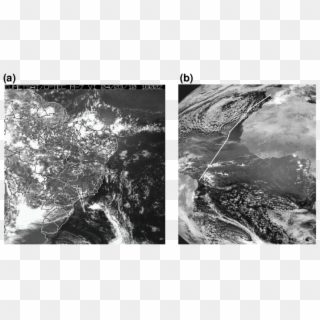 Meteosat-8 Vis Images With Dial Flight Paths Indicated - Monochrome Clipart