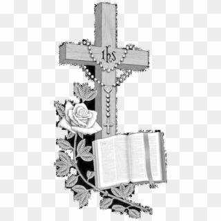 Gravestone Png Images Free Download - Praying Hands With Cross And Bible Clipart
