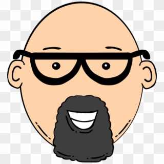 Glasses And Goatee Clip Art - Man Face Cartoon - Png Download