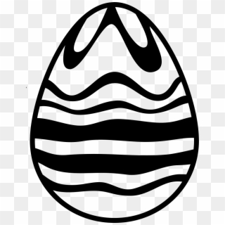 Easter Egg Of White And Black Chocolate Lines Design - Easter Eggs Black Png Clipart