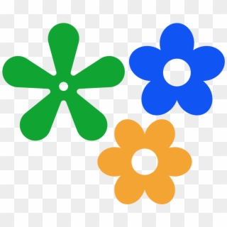 Retro Flower Icon 5petals - Blue Flower Clipart Png Transparent Png