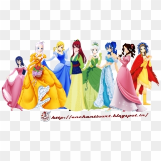 Crossover Fairy Tail Girls X Disney Princesses - Fairy Tail Girls As Disney Princesses Clipart