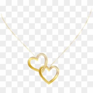 Gold Heart Necklace Png Clip Art Image - Clip Art Transparent Png