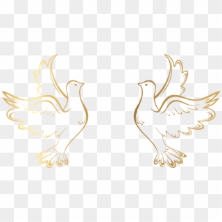 Gold Decorative Lines Png - Gold Doves Clipart
