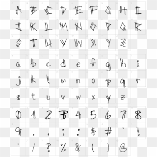 Font Characters - Scratched Font Clipart