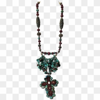 Turquoise And Faceted Genuine Ruby Necklace - Necklace Clipart