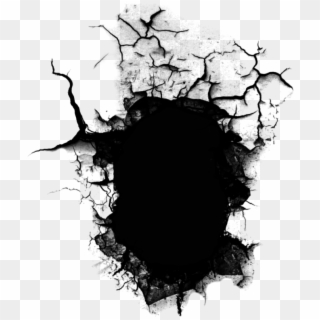 Cracked Sticker - Black Cracked Hole Png Clipart