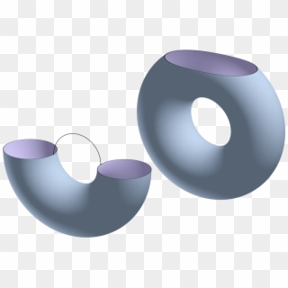 3d-cylinder With Handle And Torus With Hole - Morse Theory Clipart