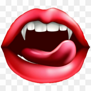 Vampire Teeth Lips Tongue Fangs - Vampire Tongue Clipart