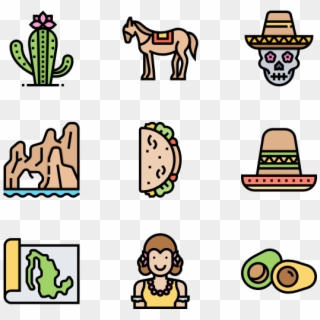 Mexico Symbols - Restaurant Menu Icon Vector Clipart
