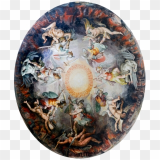Ceiling Painted Dome Cupola Angels Fighting Demons Clipart