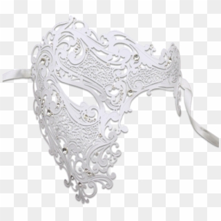 White Masquerade Mask Png - Silver Clipart