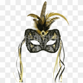 Masquerade Mask Black And Gold Lace Clipart