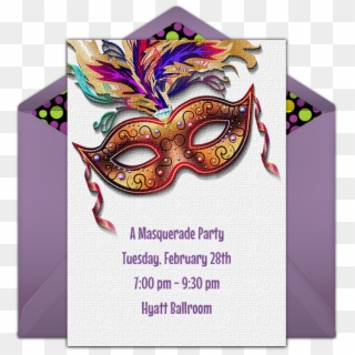 Mardi Gras Masquerade Online Invitation - Fest Mardi Gra Invitations Clipart