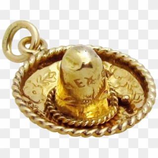 Vintage 14k Gold 3d Mexico *sombrero* Mexican Hat Charm - Locket Clipart