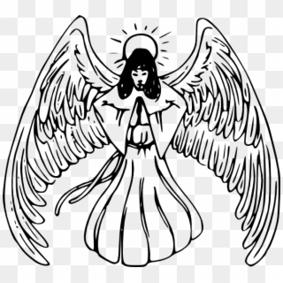 Angel Praying Tattoo Svg Clip Arts 600 X 545 Px - Png Download