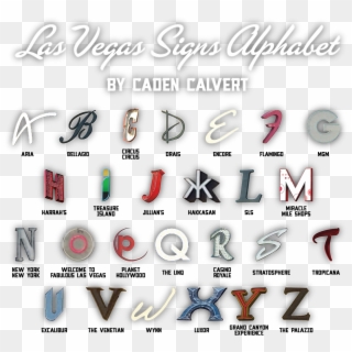 Las Vegas Signs Alphabet Clipart
