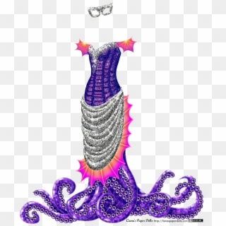 An Off The Shoulder Dress With Fin Like Webbing On - Kraken Gown Clipart