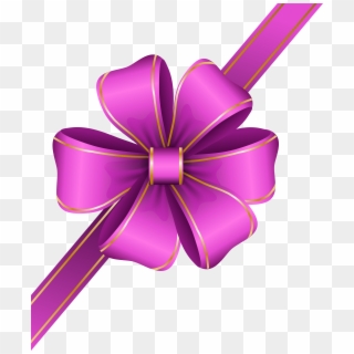 Decorative Pink Bow Corner Transparent Png Clip Art - Transparent Ribbon Bow Clipart