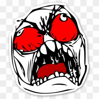 Memes Colorful Rage Face - Red Rage Face Png Clipart