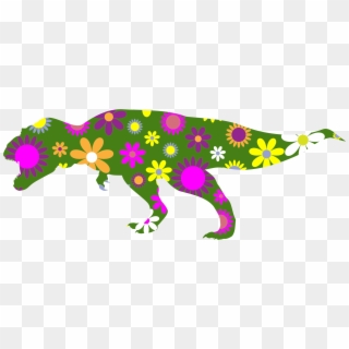 This Free Icons Png Design Of Retro Floral Tyrannosaurus Clipart
