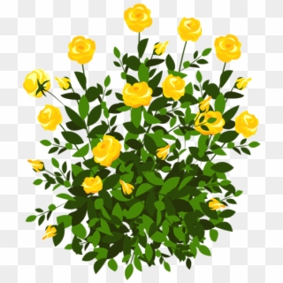 Yellow Rose Bush Png Clipart Picture - Flower Bushes Clipart Png Transparent Png