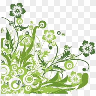 Green Floral Design Vector Graphic Copy Clipart