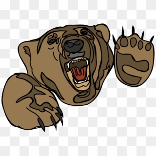 Grizzly Bear Clipart Face - Cartoon Angry Bear Png Transparent Png