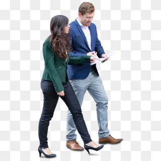 Office Business Couple Walking - Cut Out People Walking Png Clipart