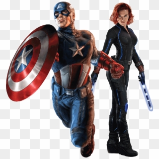 Captain America Black Widow Png - Captain America With Shield Comic Clipart