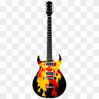 Flame Electric Guitar Png Clipart - Electric Guitar Guitar Png Transparent Png
