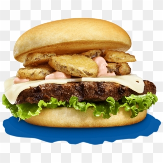 Fried Pickle & Cheese Burger - Fast Food Clipart