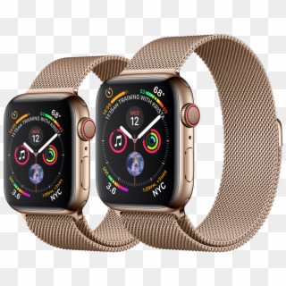 Stainless Gold Milanese S4 2up Gpscell Varend - Apple Watch Series 4 Stainless Steel Clipart