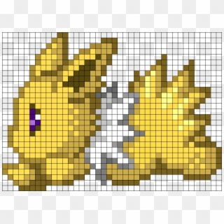 Cute Running Jolteon Perler Bead Pattern / Bead Sprite - Cute Pokemon Pixel Art Clipart