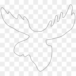 Medium Image - Outline Easy Moose Clipart