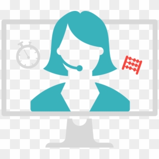 Learn English By Skype - Customer Care Blue Icon Clipart