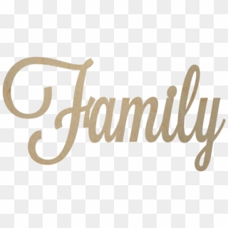 Family Wooden Word Cutout - Calligraphy Clipart