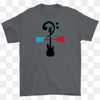 Men's Bass Player T-shirt With Custom Bass Clef And Clipart