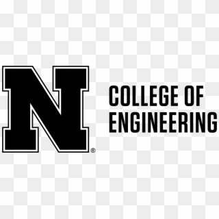 Black N To Left Of 2-line College Of Engineering Word - Nebraska Logo Black And White Clipart
