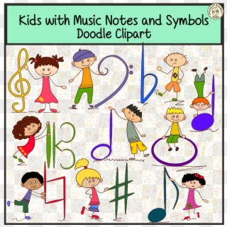Kids Are Holding Basic Music Symbols - Clip Art - Png Download