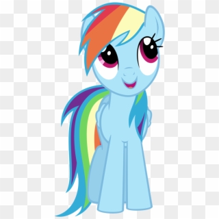 Rainbow Dash Looking Up - Rainbow Dash Front View Clipart