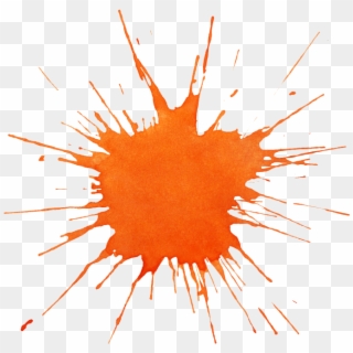 Watercolor Painting Orange Splash - Orange Paint Splatter Transparent Clipart