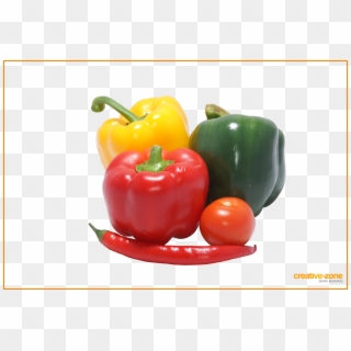 Pepper With Tomato And Peperoncino - Pepper Tomato Png Clipart