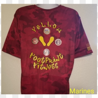 Yellow Footprint Fitness Marines Tshirt - Long-sleeved T-shirt Clipart