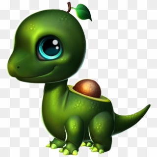 Avocado Dragon Baby - Cartoon Clipart