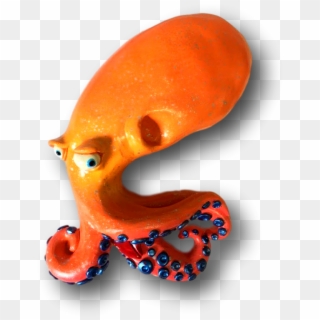 Bold Orange Bernie Octopus Fish With Attitude Clipart