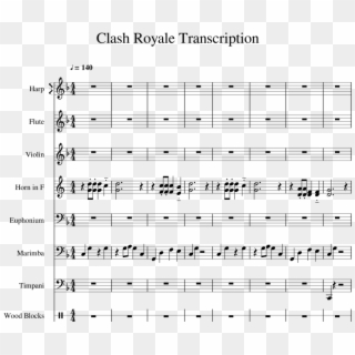 Clash Royale Transcription Sheet Music 1 Of 4 Pages - Sheet Music Clipart