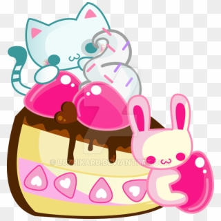Cute Cake By Luzhikaru - Cartoon Pink Cute Cake Clipart
